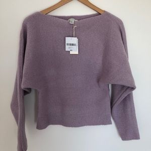 Lavender Knit off-the-shoulder sweater